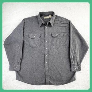 Vintage Sears Fieldmaster Flannel‎ Shirt Men's 2XL Gray Long Sleeve Button Up